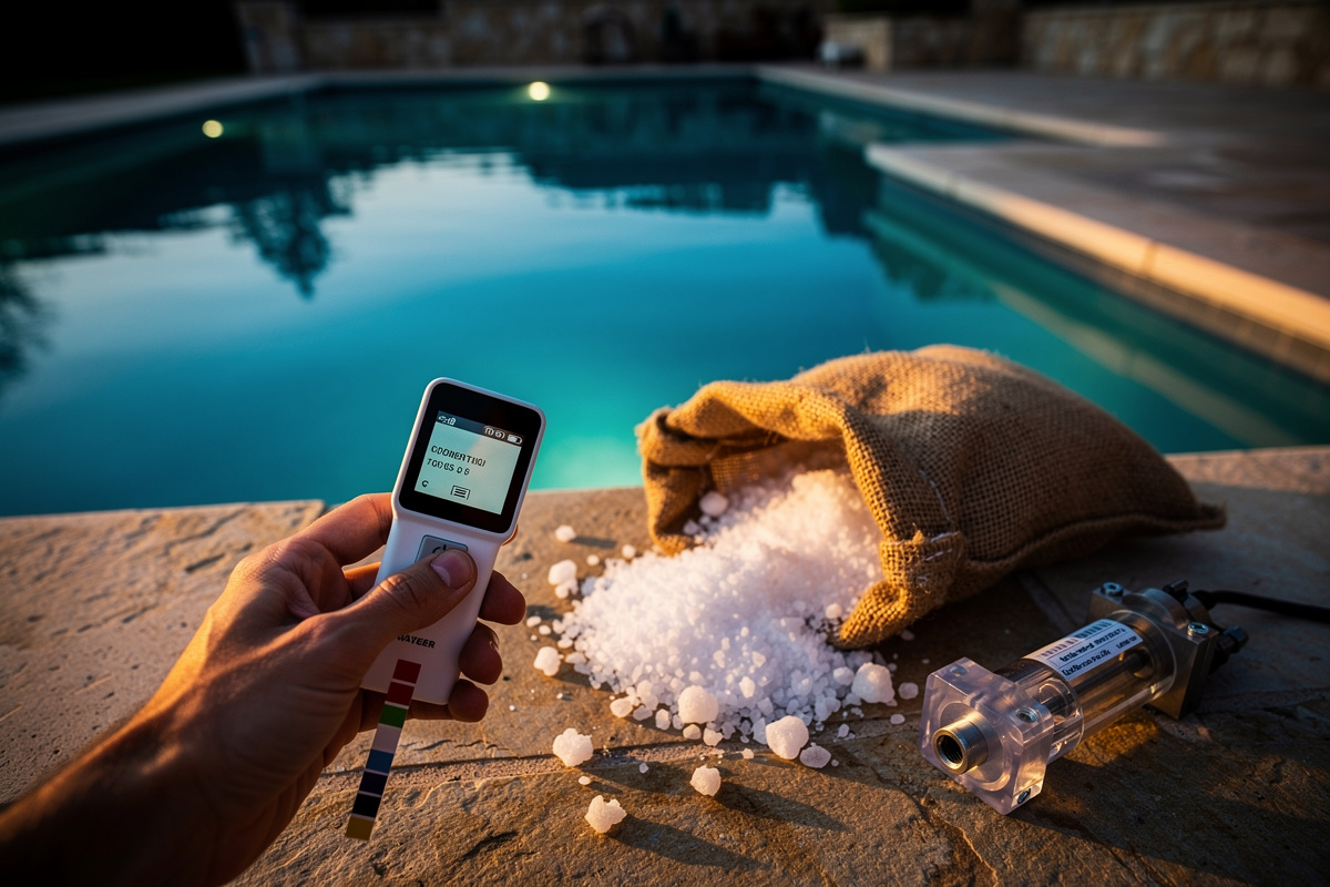 Piscine au sel : le bon dosage de sel, calcul et erreurs à éviter
