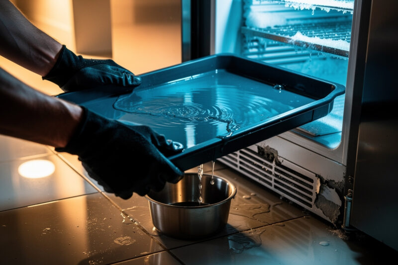 Bac de récupération d'eau du frigo plein : causes et solutions