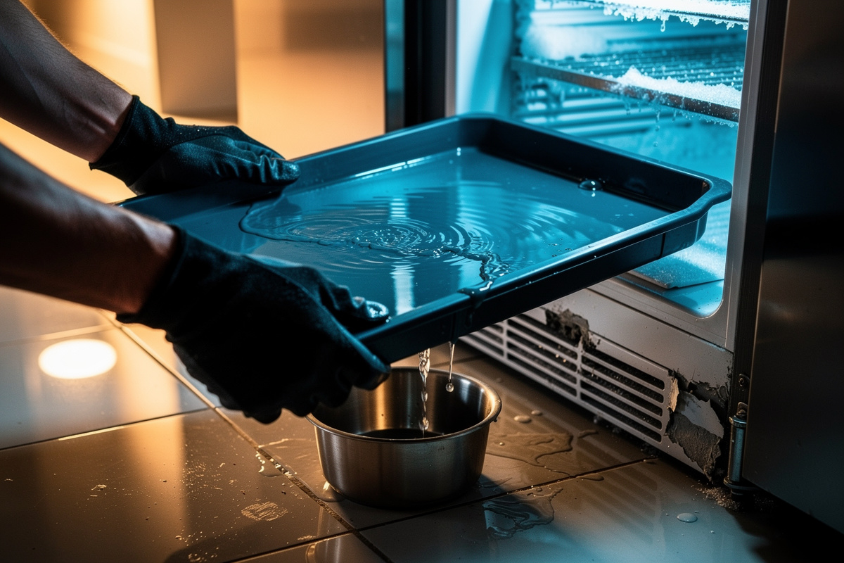 Bac de récupération d'eau du frigo plein : causes et solutions