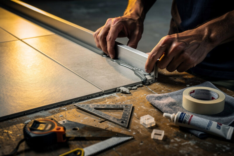 Comment poser une baguette de finition sur un carrelage déjà posé ?