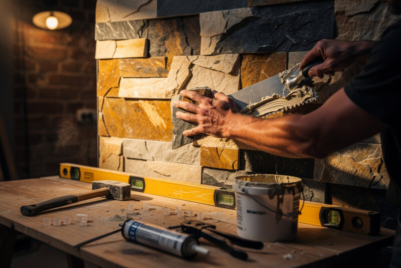 Parement en pierre intérieur : choix, pose et finition